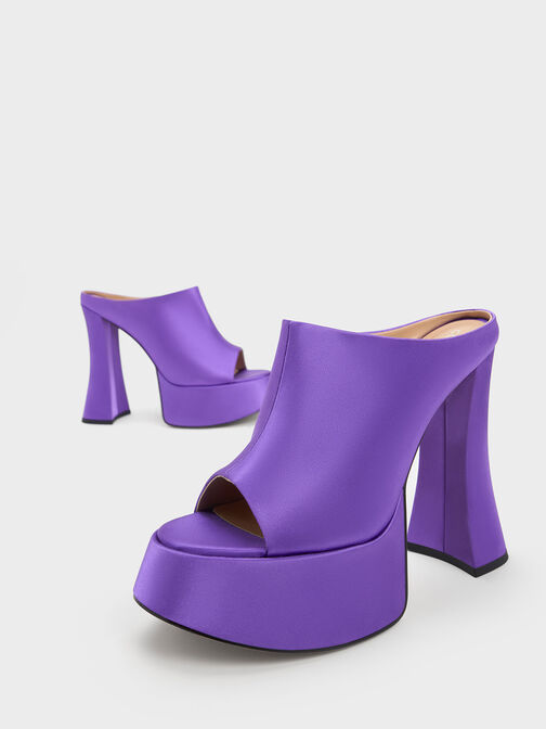 永續系列：Delphine 厚底高跟拖鞋, 紫色, hi-res
