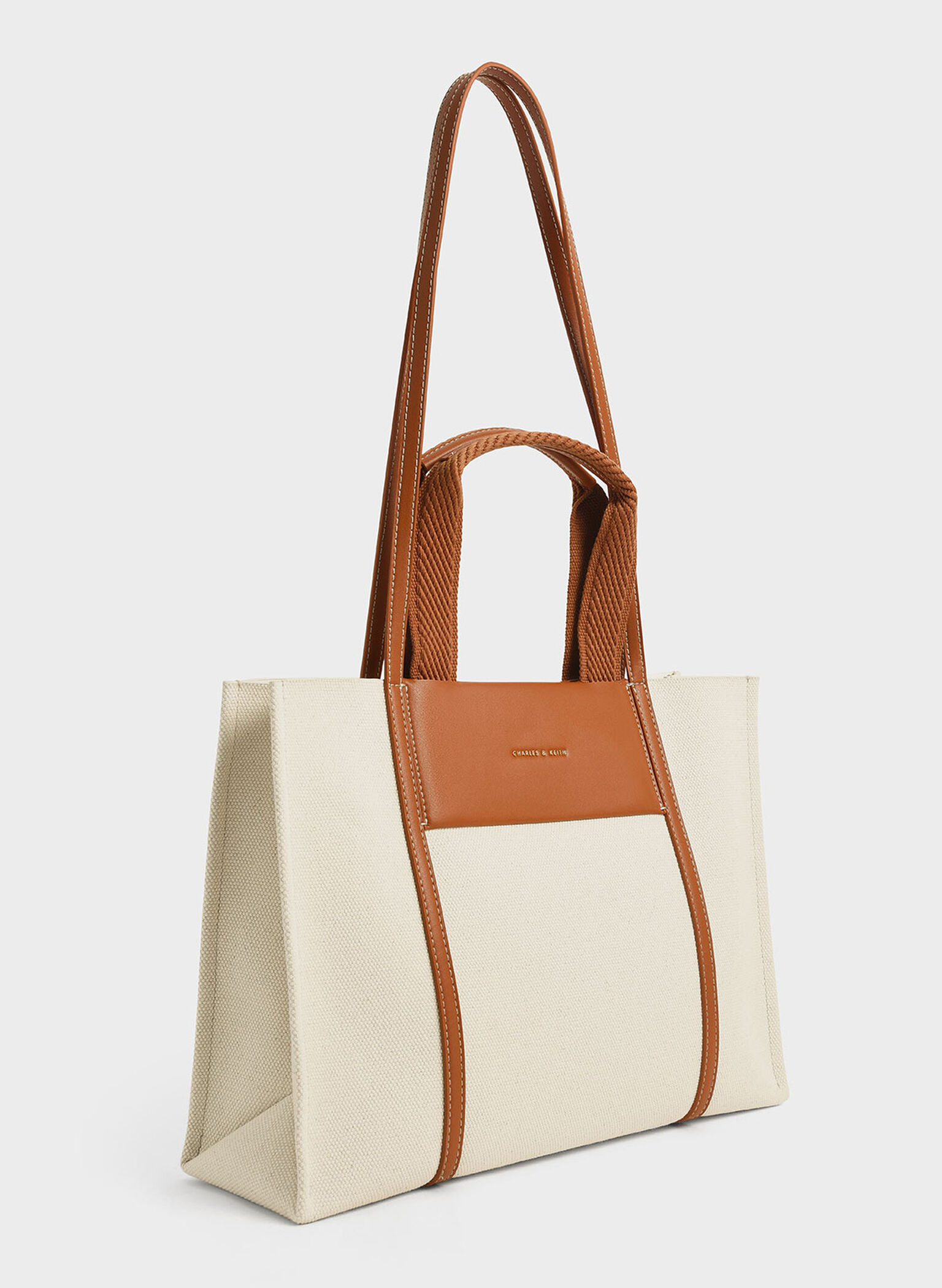 Bolso tote Shalia grande con doble asa, Coñac, hi-res