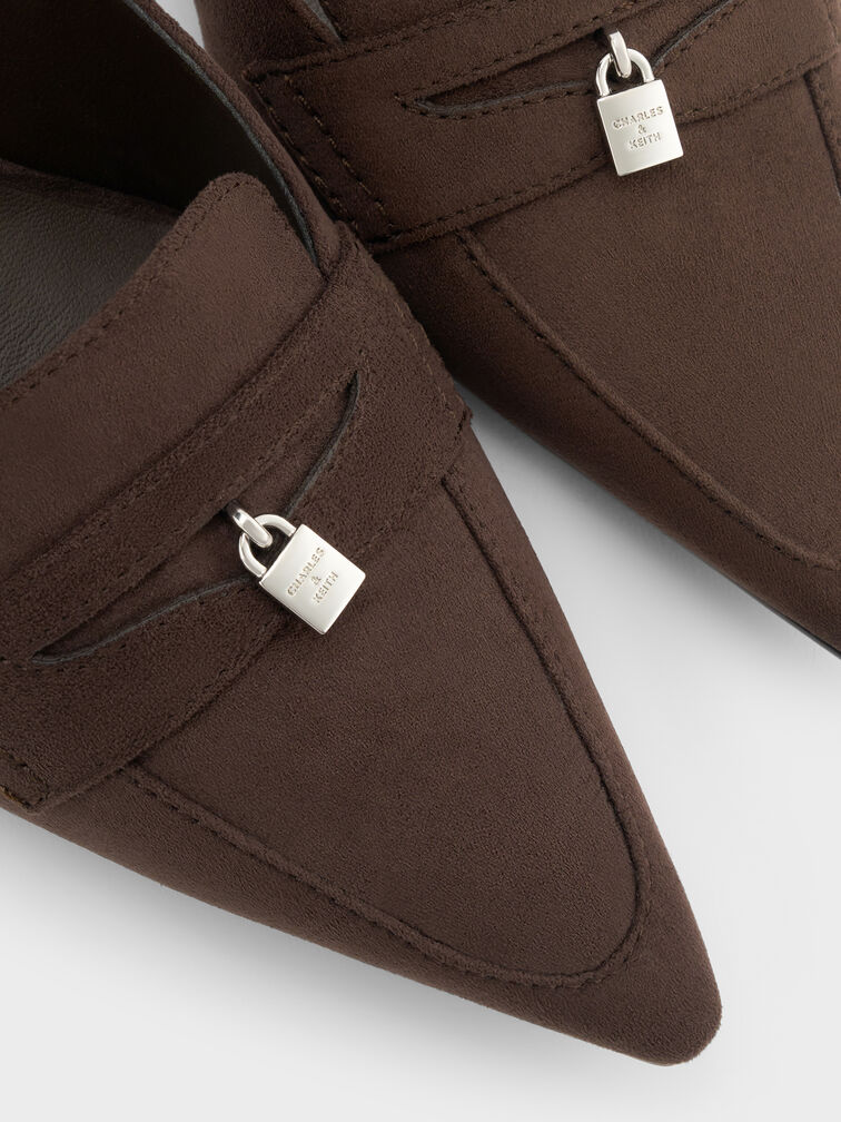Escarpins slingback Griselda en su&egrave;de synth&eacute;tique, Dark Brown Textured, hi-res
