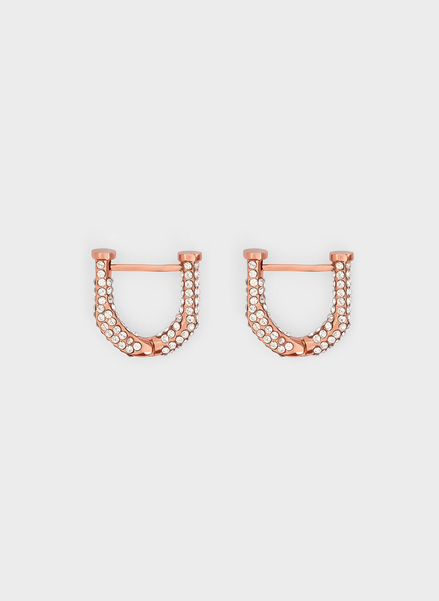 Gabine Swarovski Crystal Huggie Earrings, Rose Gold, hi-res