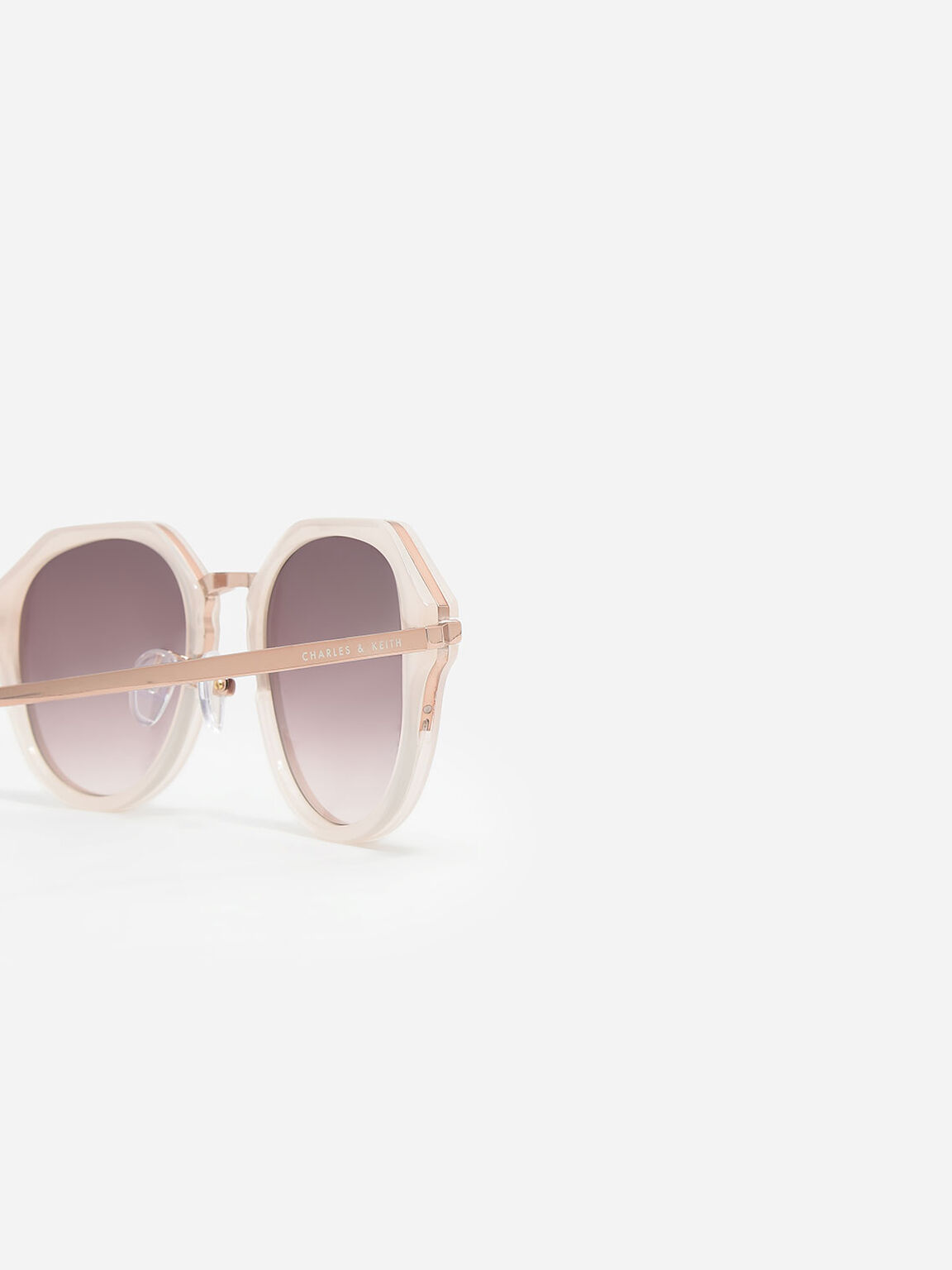 Angular Oval Sunglasses, Pink, hi-res