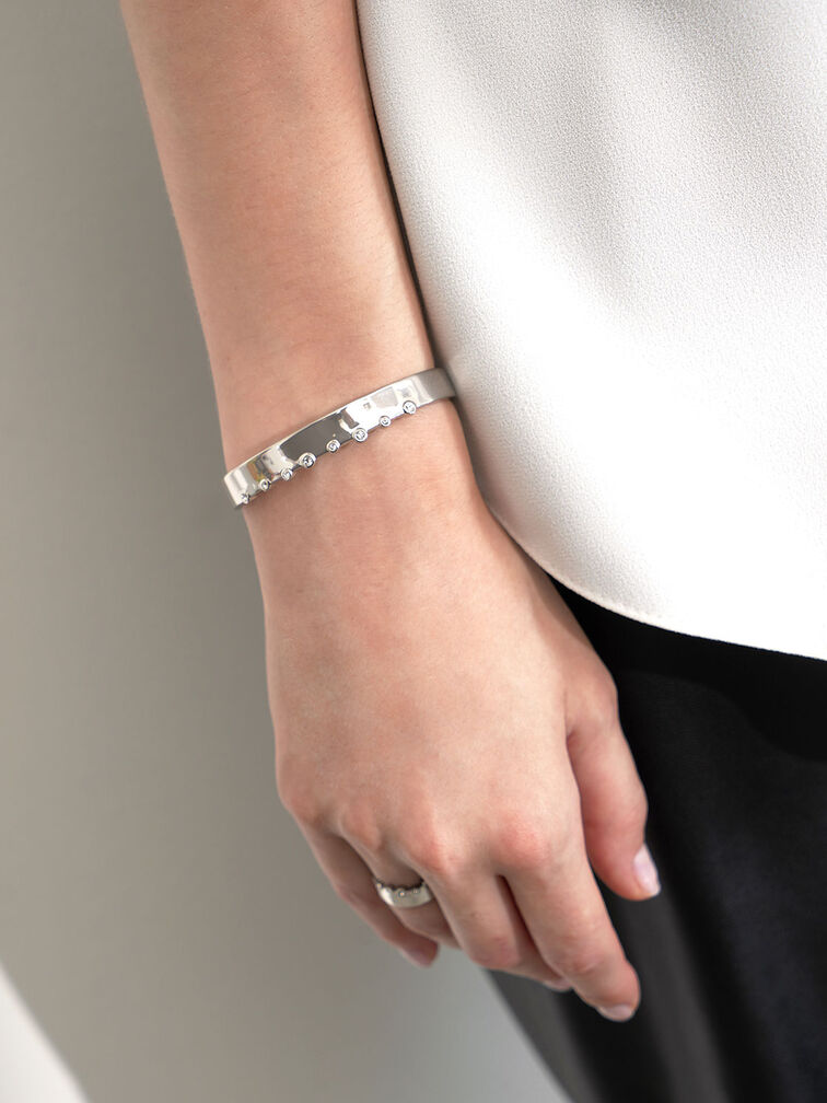 Swarovski� Crystal Studded Bracelet, Silver, hi-res