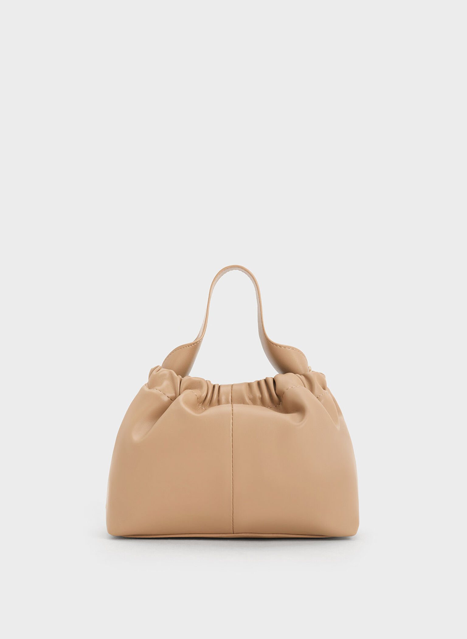 Charles & Keith - Women's Ally Ruched Slouchy Chain-Handle Bag, Sand, S