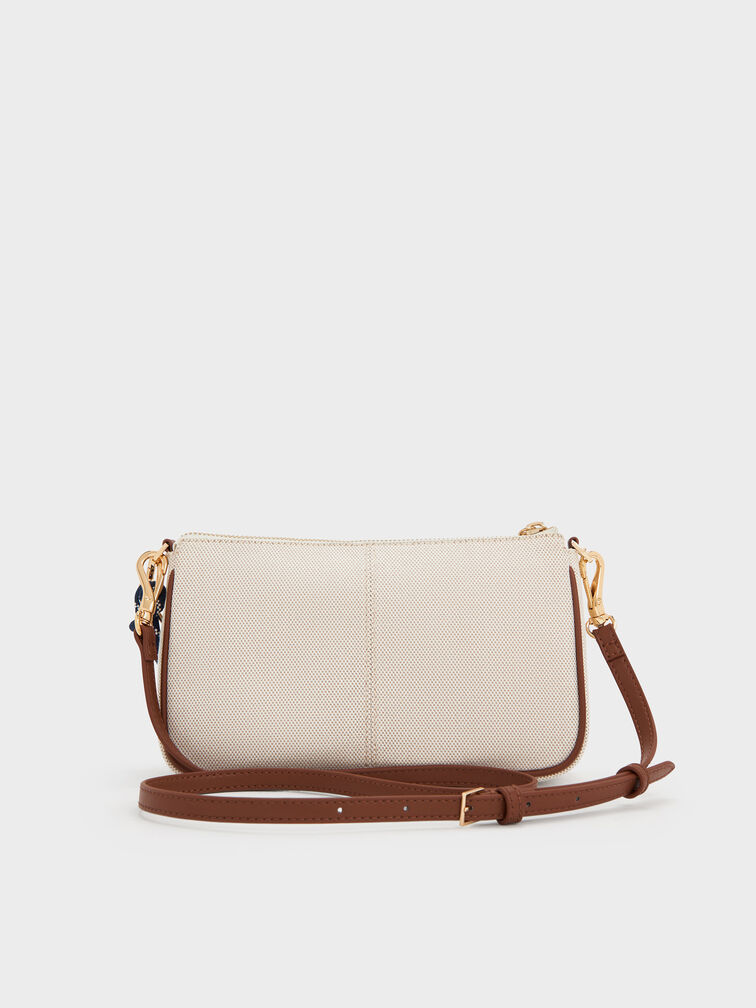 Addison Canvas Knotted-Rope Shoulder Bag, Lona gris pardo, hi-res