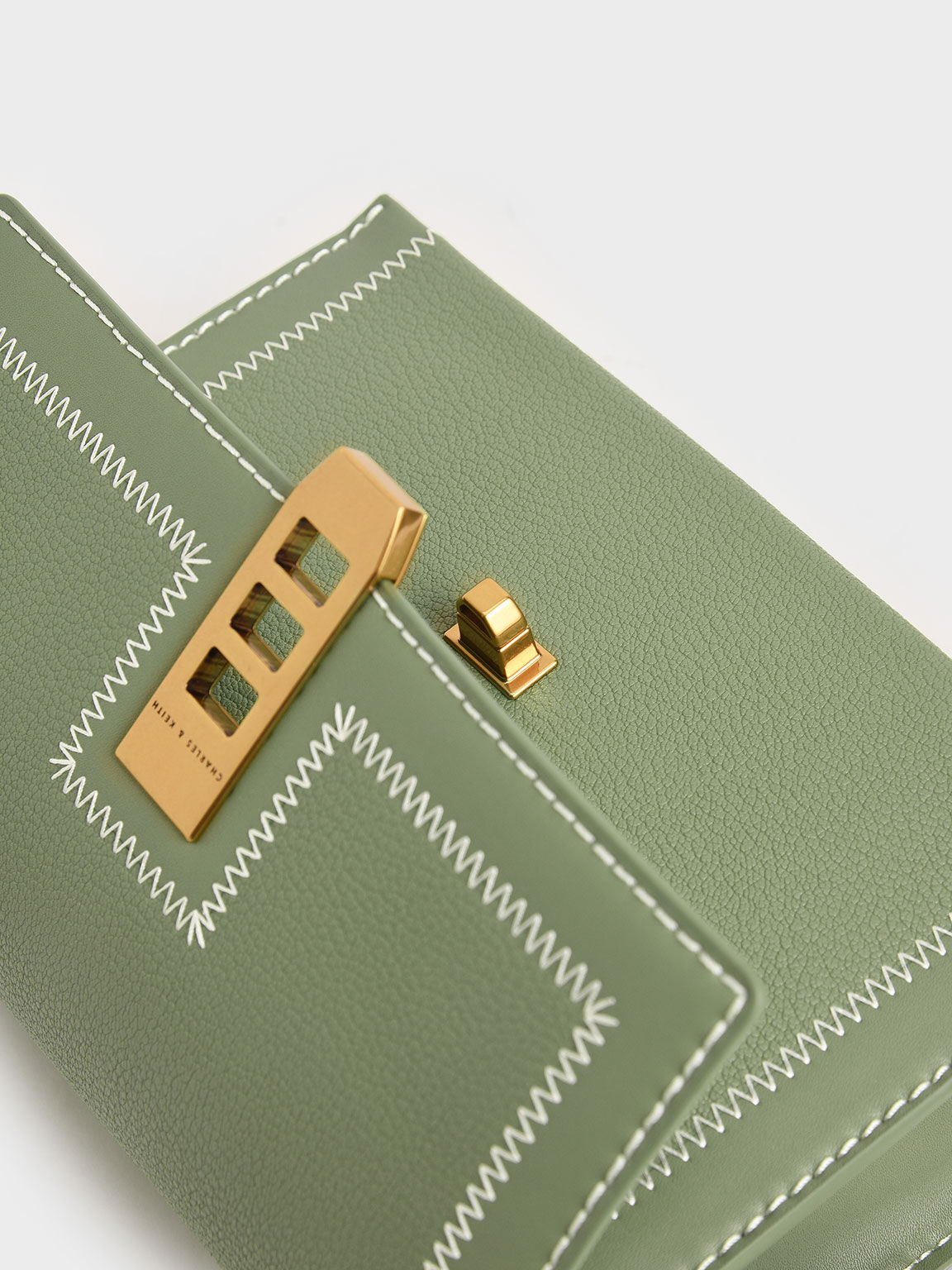 Turn-Lock Chain Handle Bag, Sage Green, hi-res