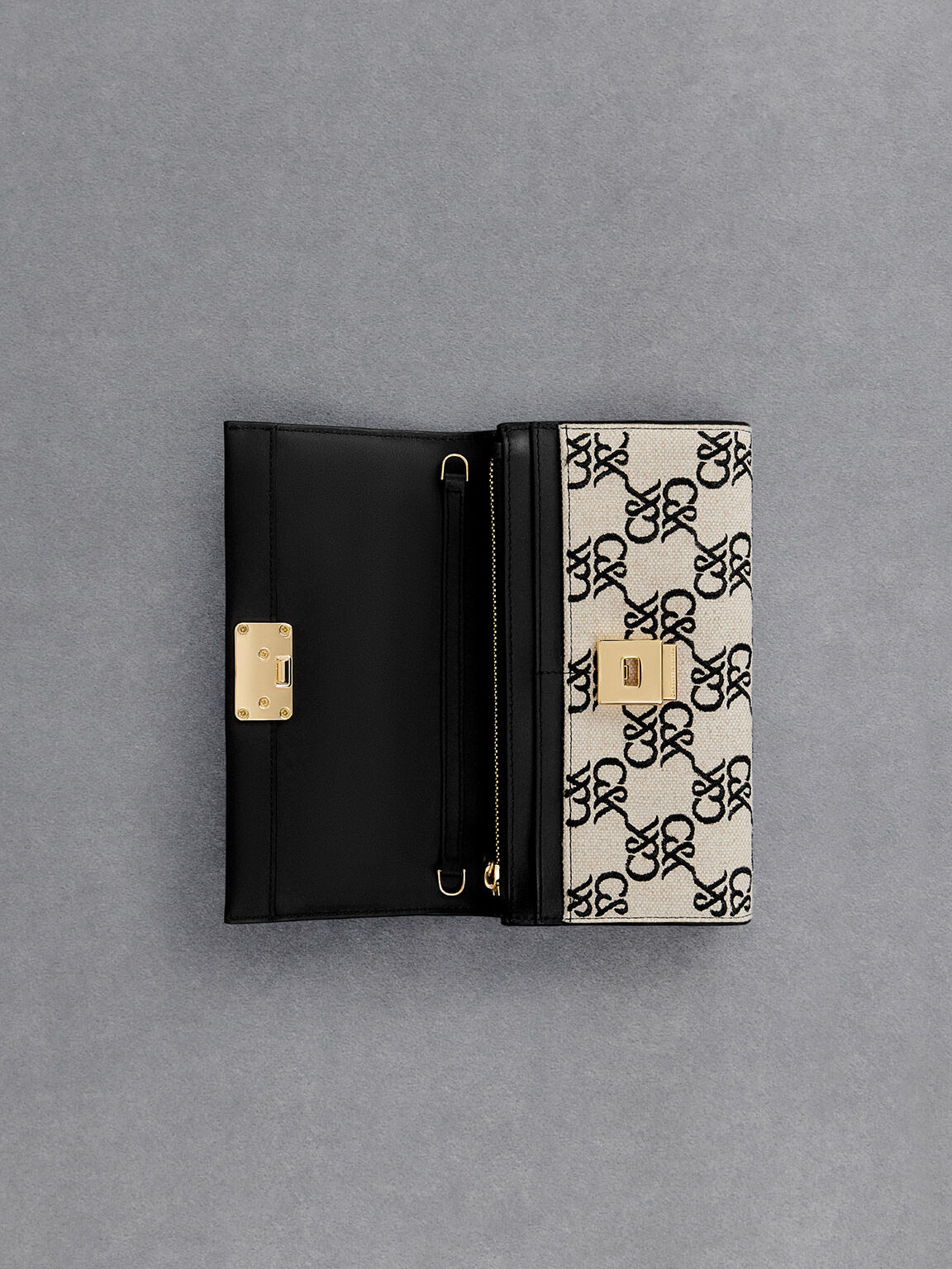 Multicoloured Leather & Canvas Chain-Strap Wallet - CHARLES