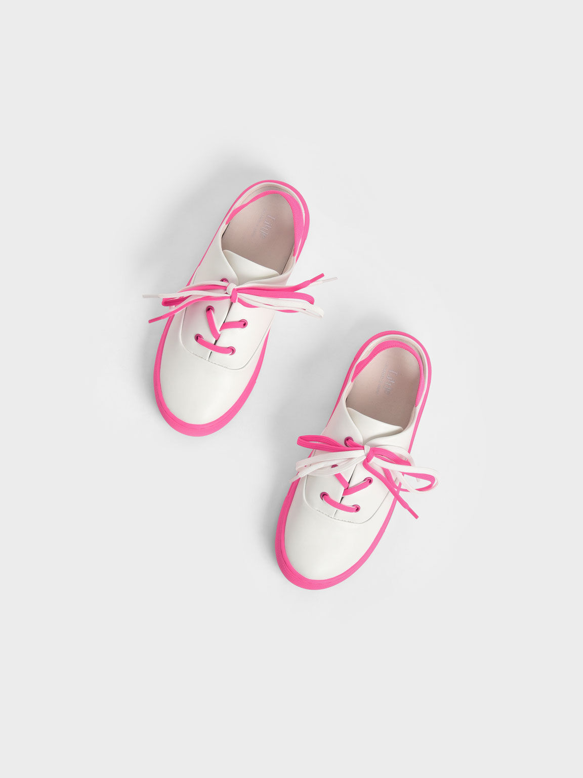 Girls' Two-Tone Lace-Up Sneaker Mules, Fuchsia, hi-res