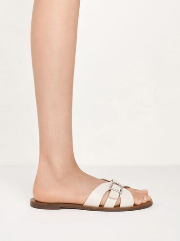 Sandalias con hebilla, Blanco, hi-res