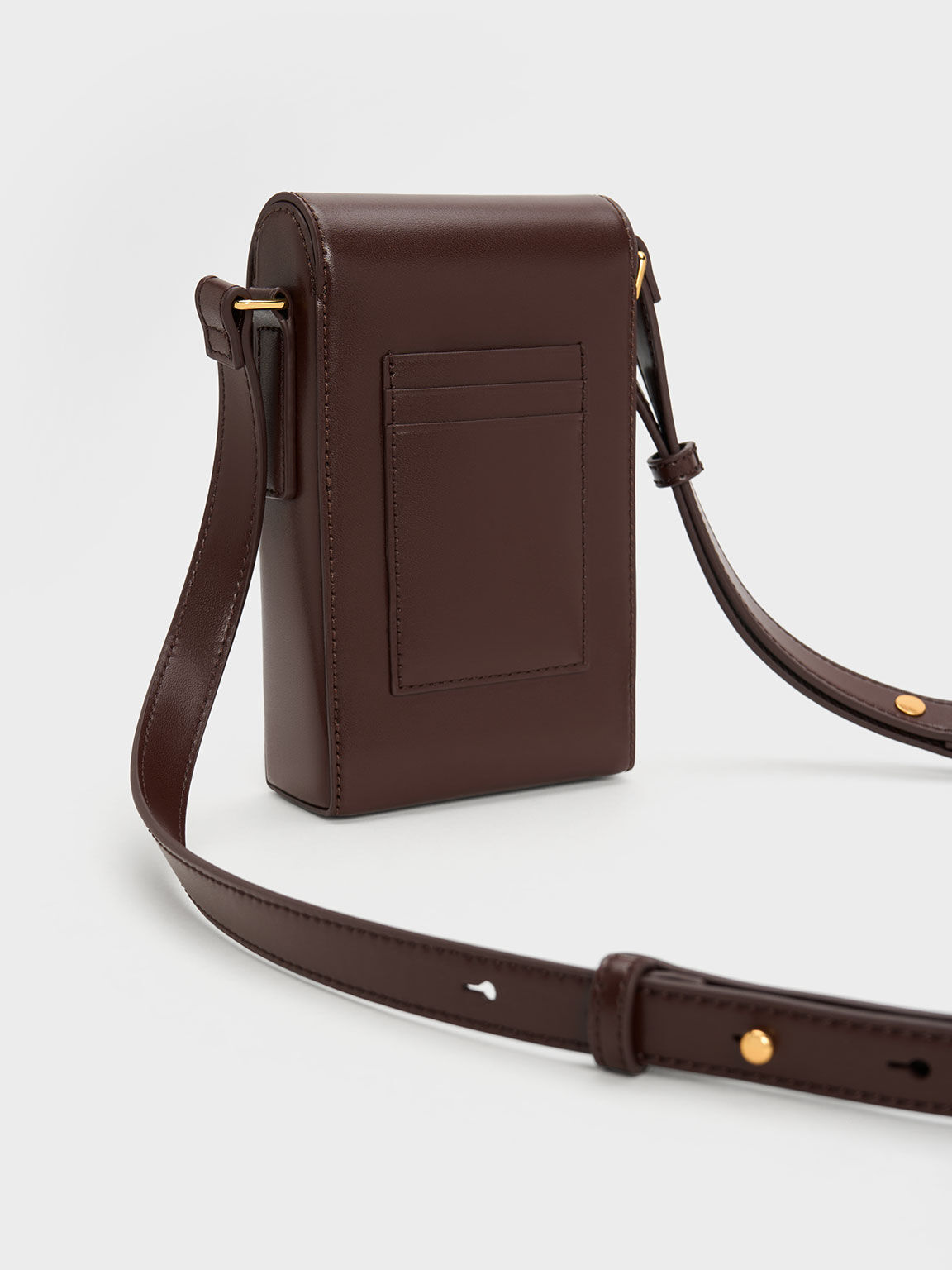 Freida Metallic Accent Elongated Pouch, Dark Brown, hi-res