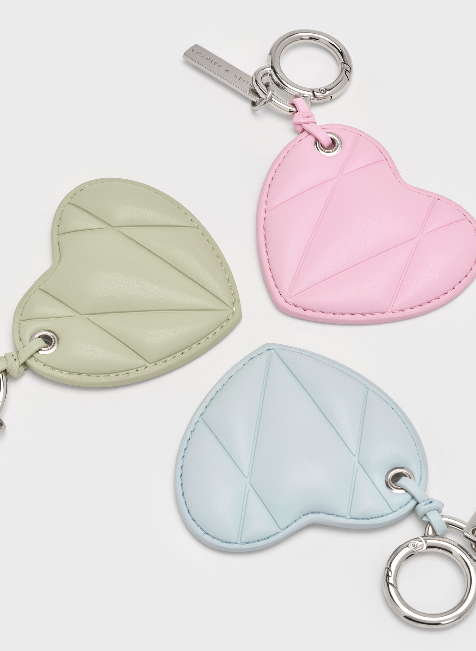Heart Quilted Mirror Charm, Matcha Green, hi-res