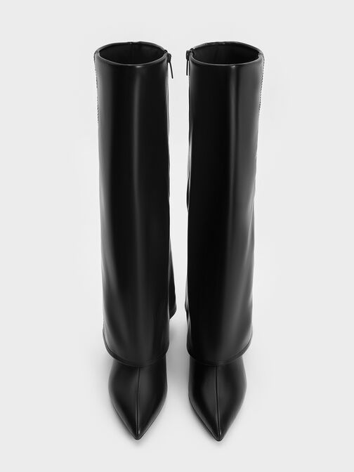 Botas hasta la rodilla con puntera plegable, Negro, hi-res