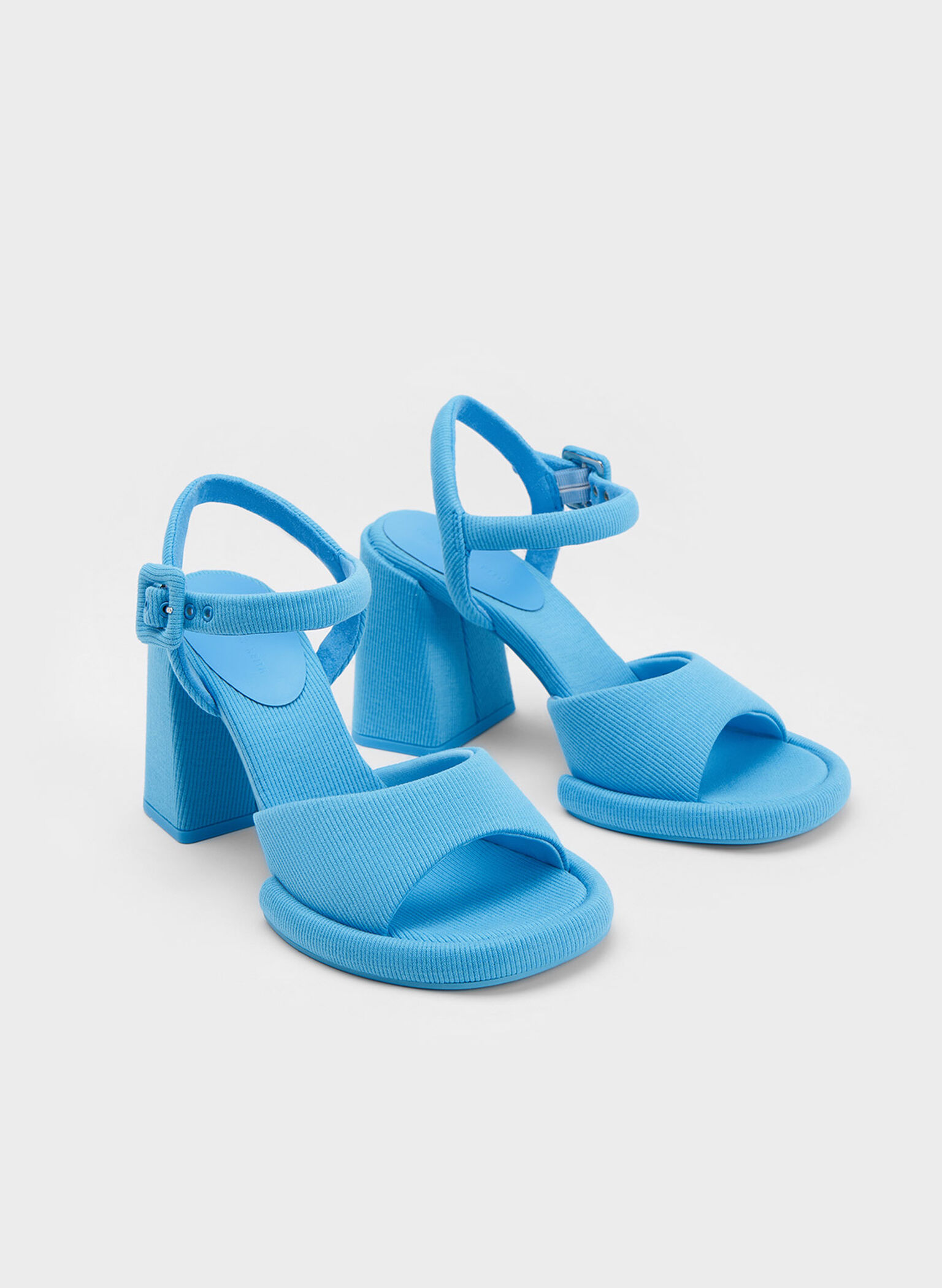 Sinead 方釦粗跟涼鞋, 藍色, hi-res