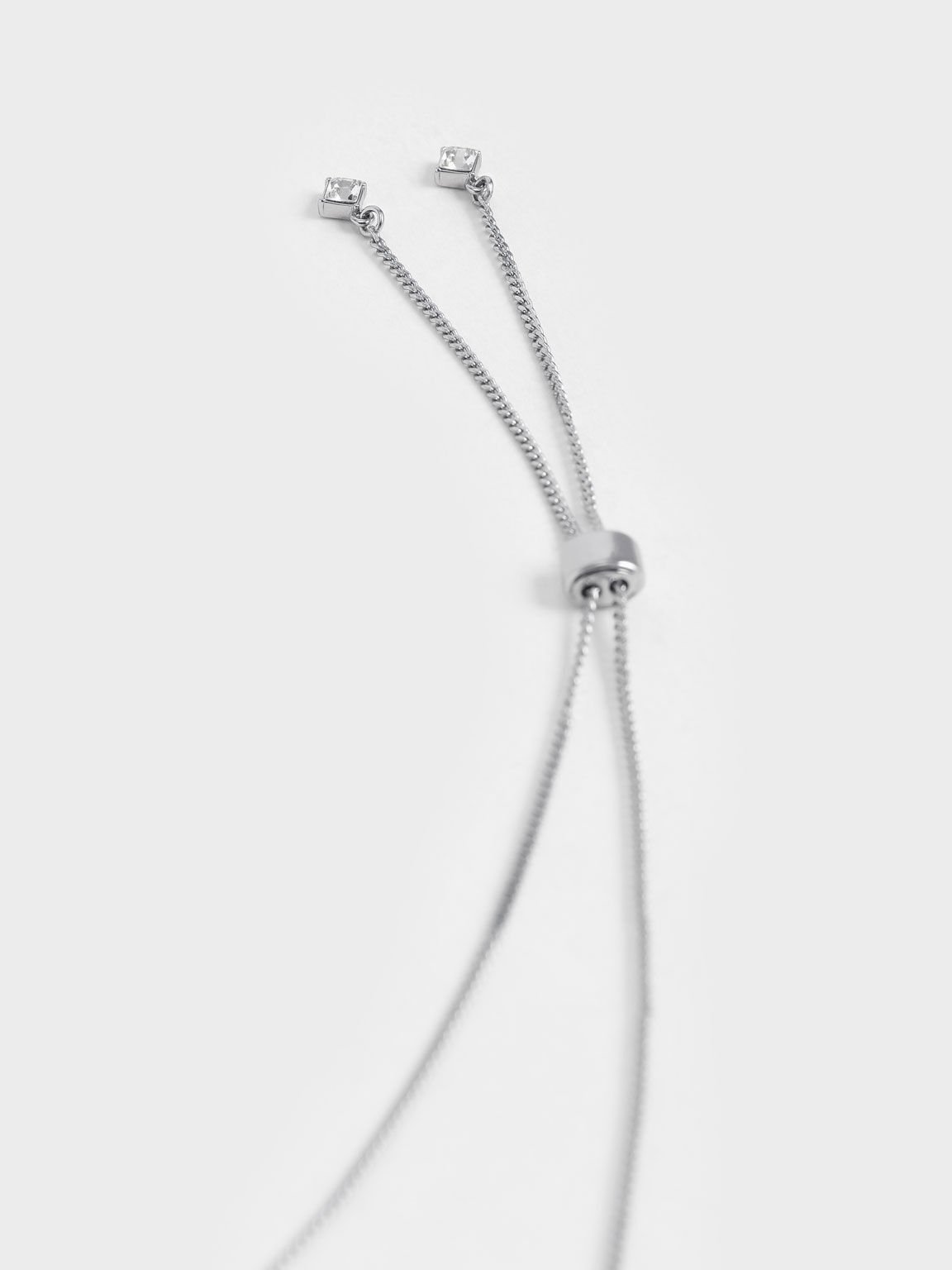 Swarovski® Crystal Embellished Matinee Necklace, Silver, hi-res