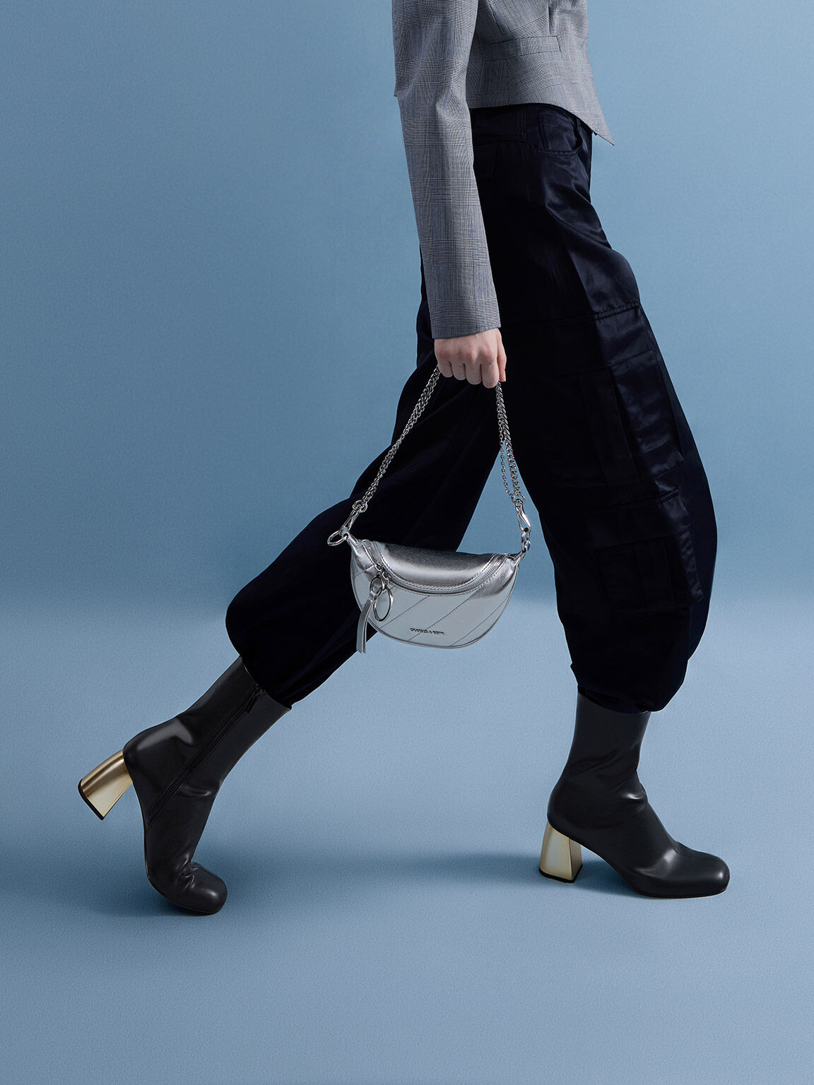 Charles and keith half online moon clutch