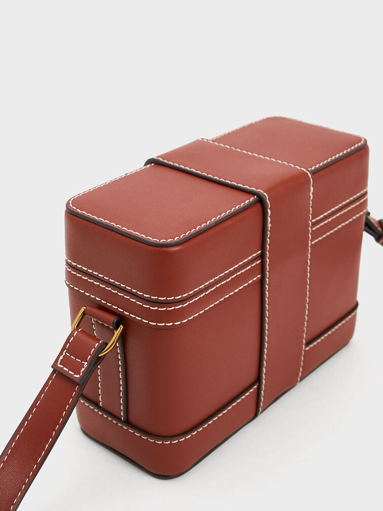 Mocha Bronte Boxy Crossbody Bag CHARLES & KEITH SG