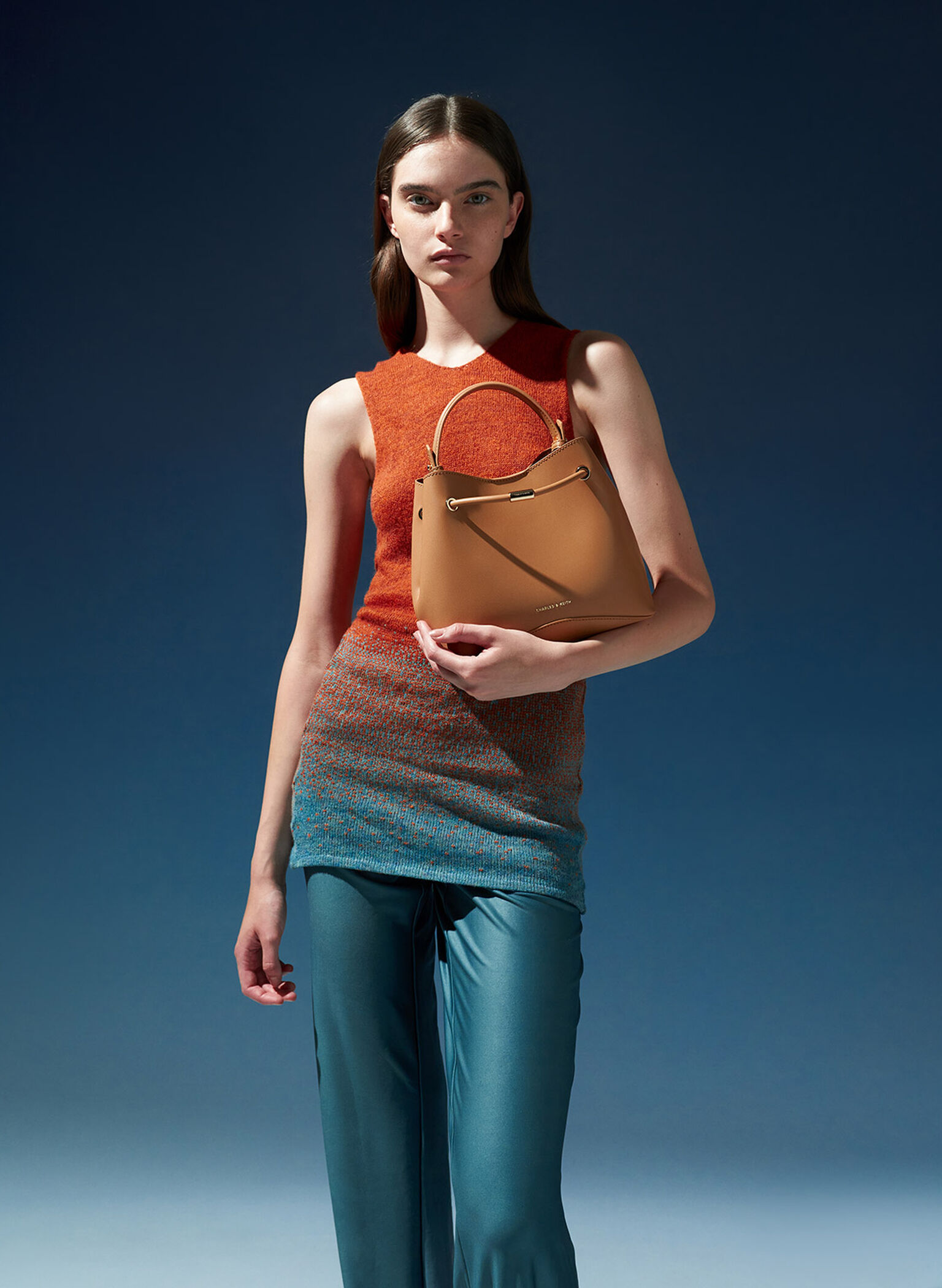 Sybill Geometric Bucket Bag, Toffee, hi-res