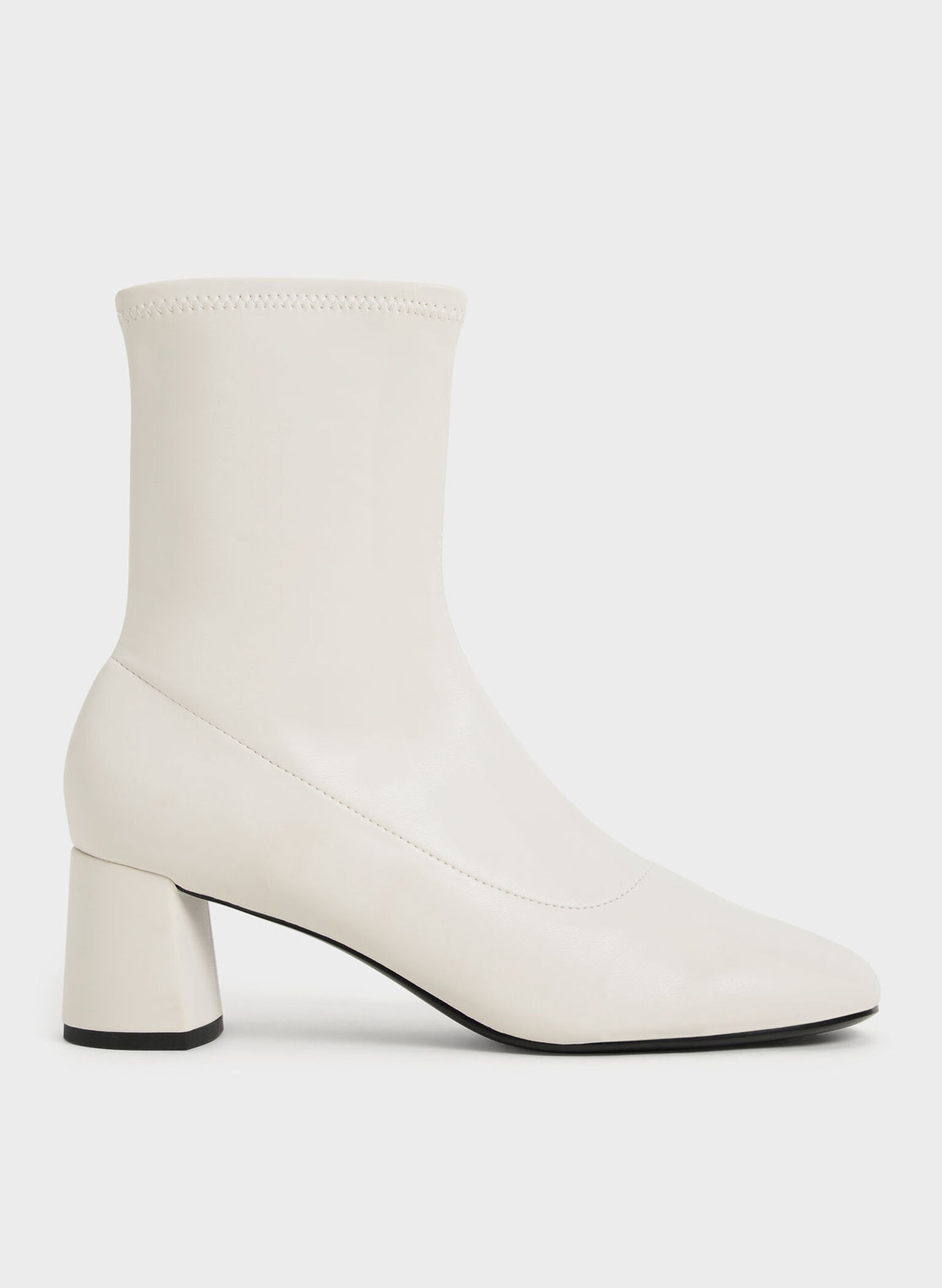 Stitch-Trim Ankle Boots, Chalk, hi-res