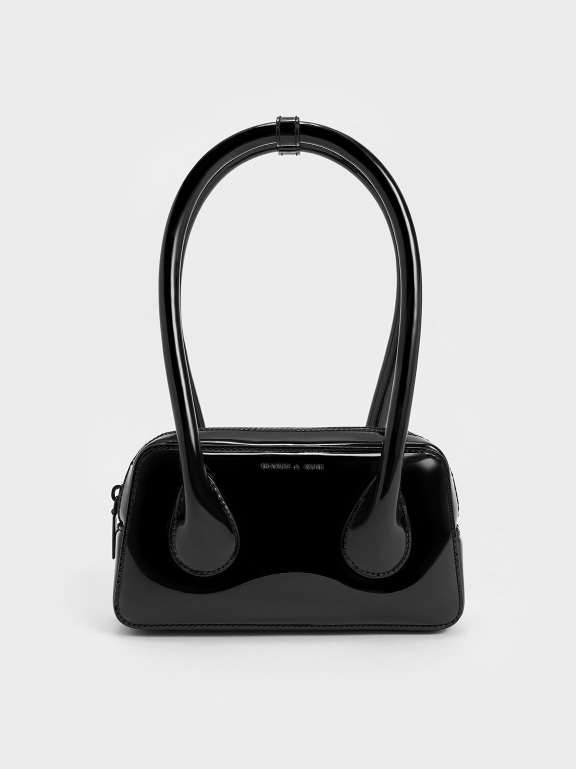 Black Lula Patent Double Handle Bag CHARLES KEITH SG