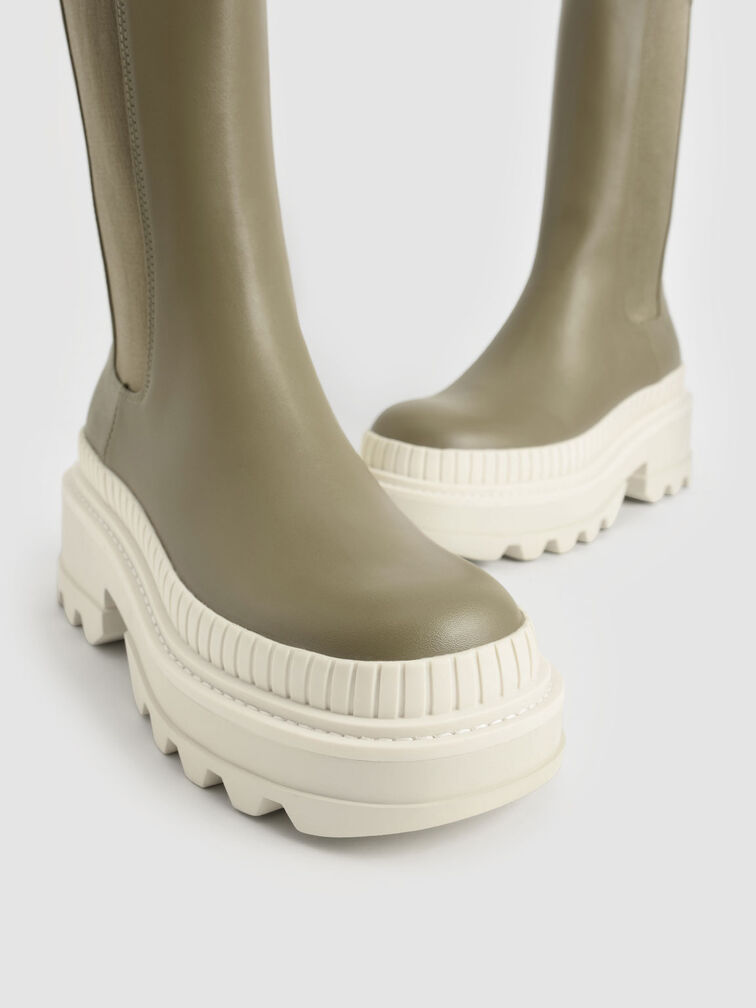 Rhys Chelsea Calf Boots, Olive, hi-res
