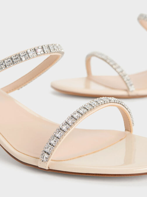 Ambrosia Gem-Embellished Sandals, Cream, hi-res