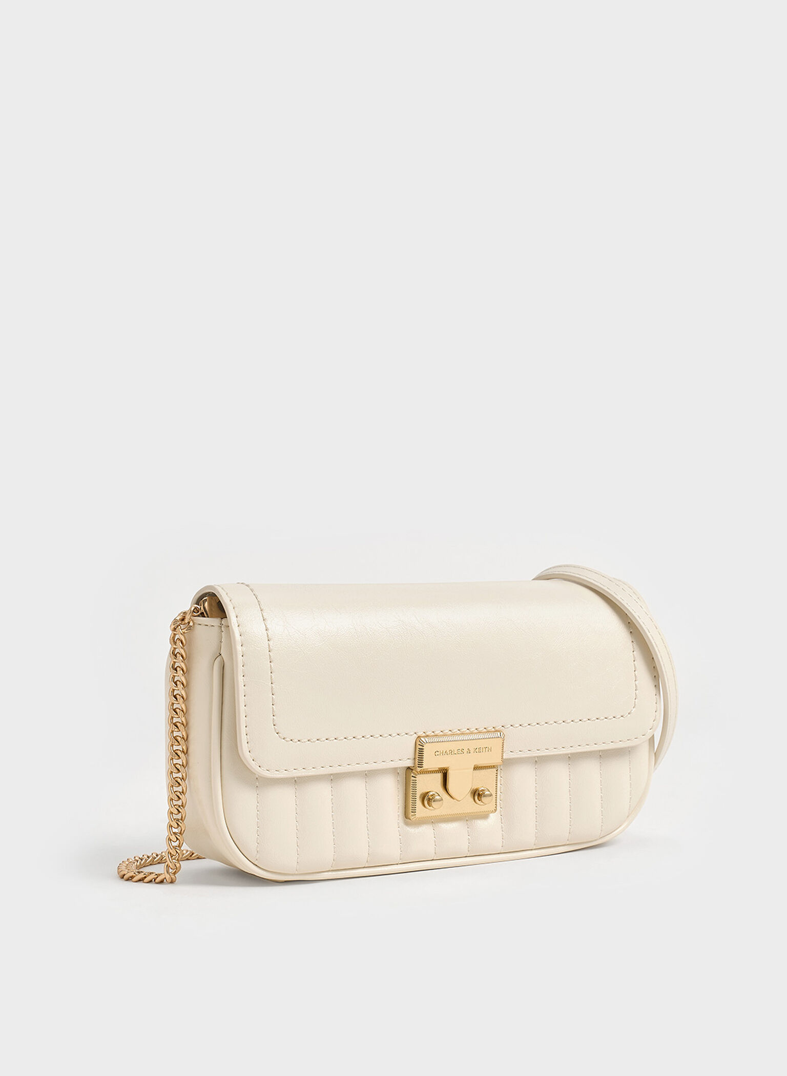 Mini bolso Donna de efecto arrugado, Crema, hi-res
