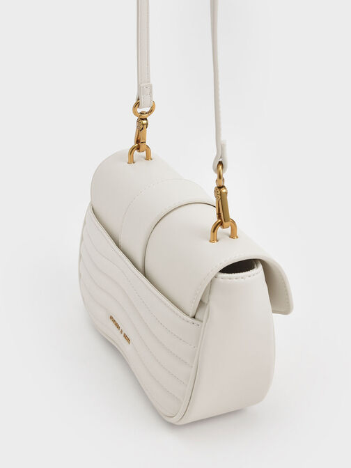 Aubrielle Panelled Crossbody Bag, Cream, hi-res