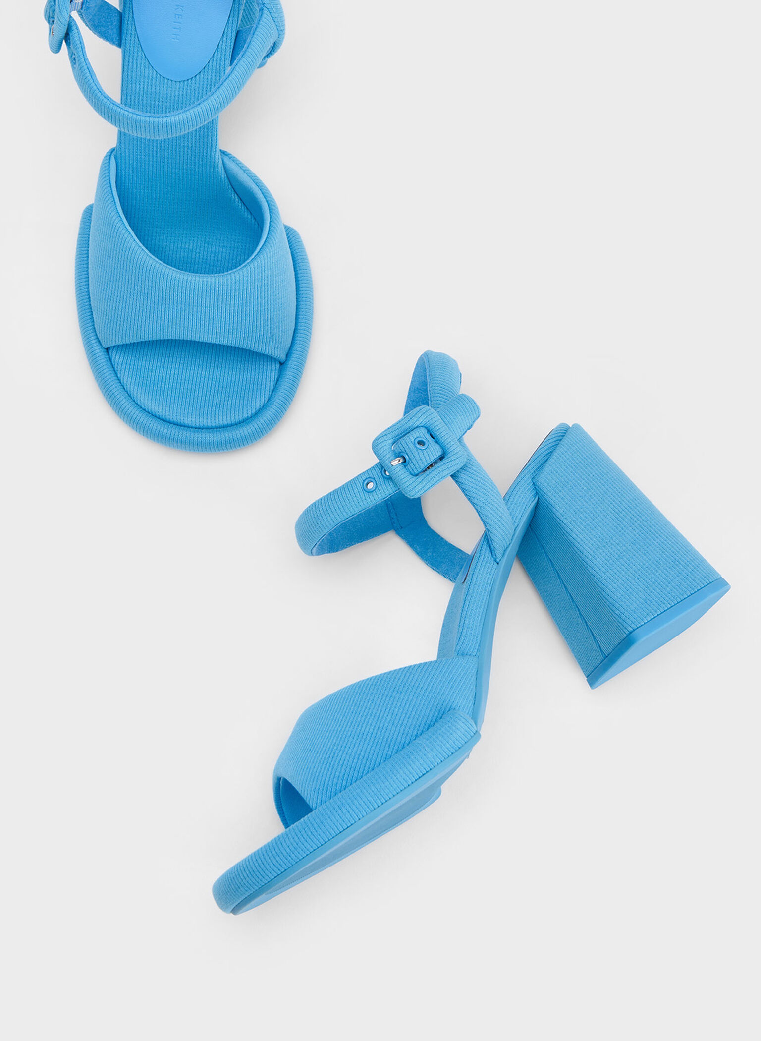 Sinead 方釦粗跟涼鞋, 藍色, hi-res