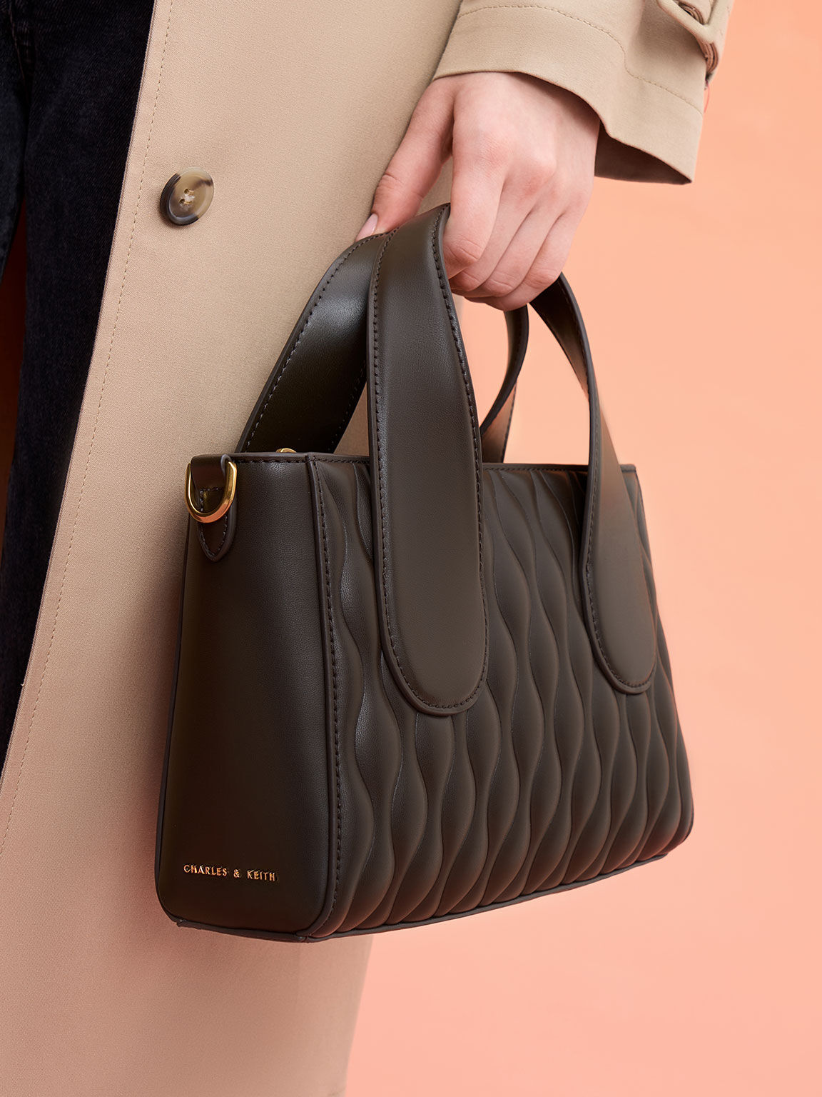 Iva Textured Tote Bag, Dark Moss, hi-res