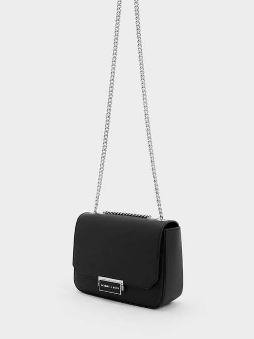 Bolso con correa de cadena, Noir, hi-res