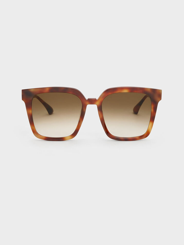 Tortoiseshell Recycled Acetate Classic Square Sunglasses, T. Shell, hi-res