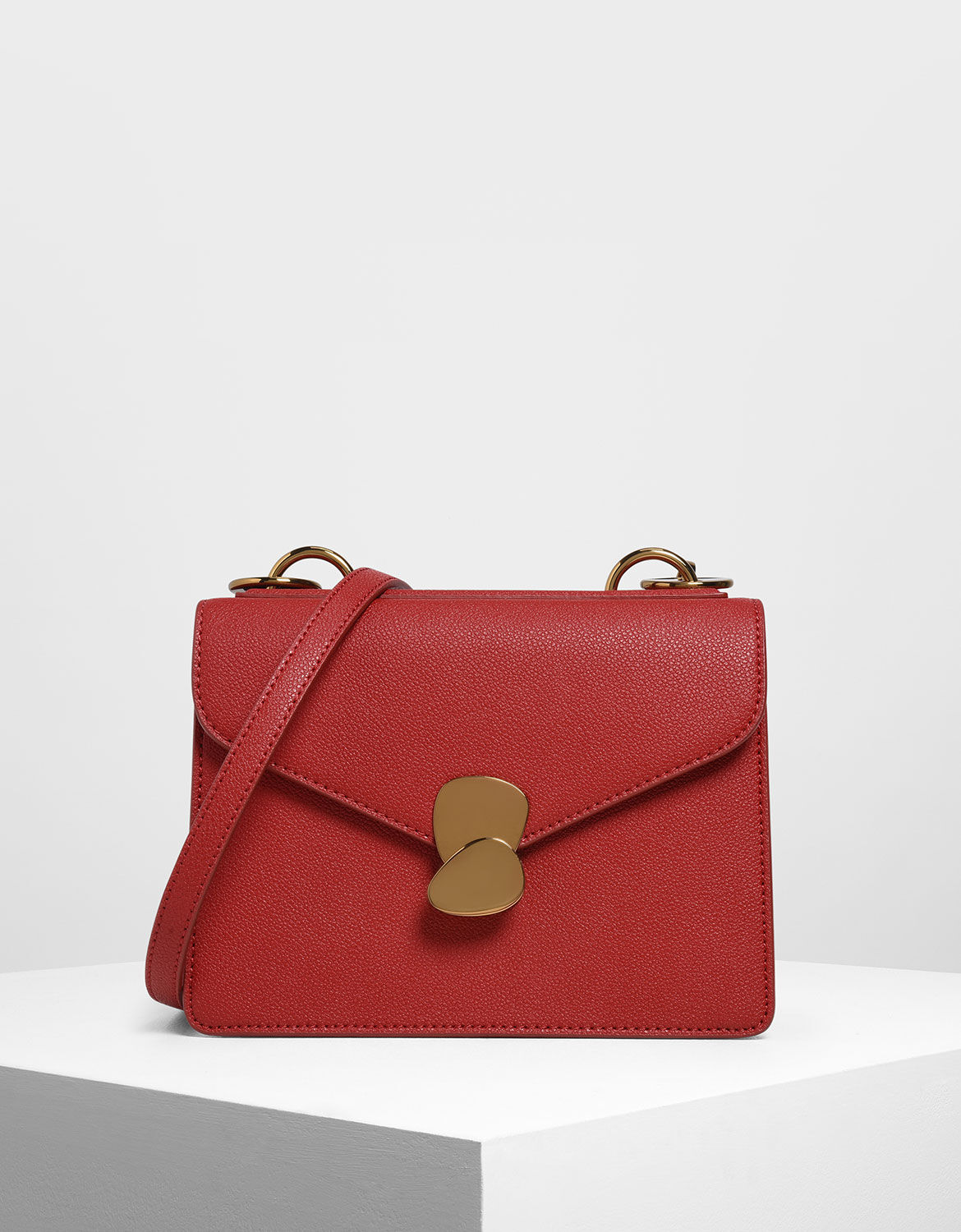 charles and keith red bag