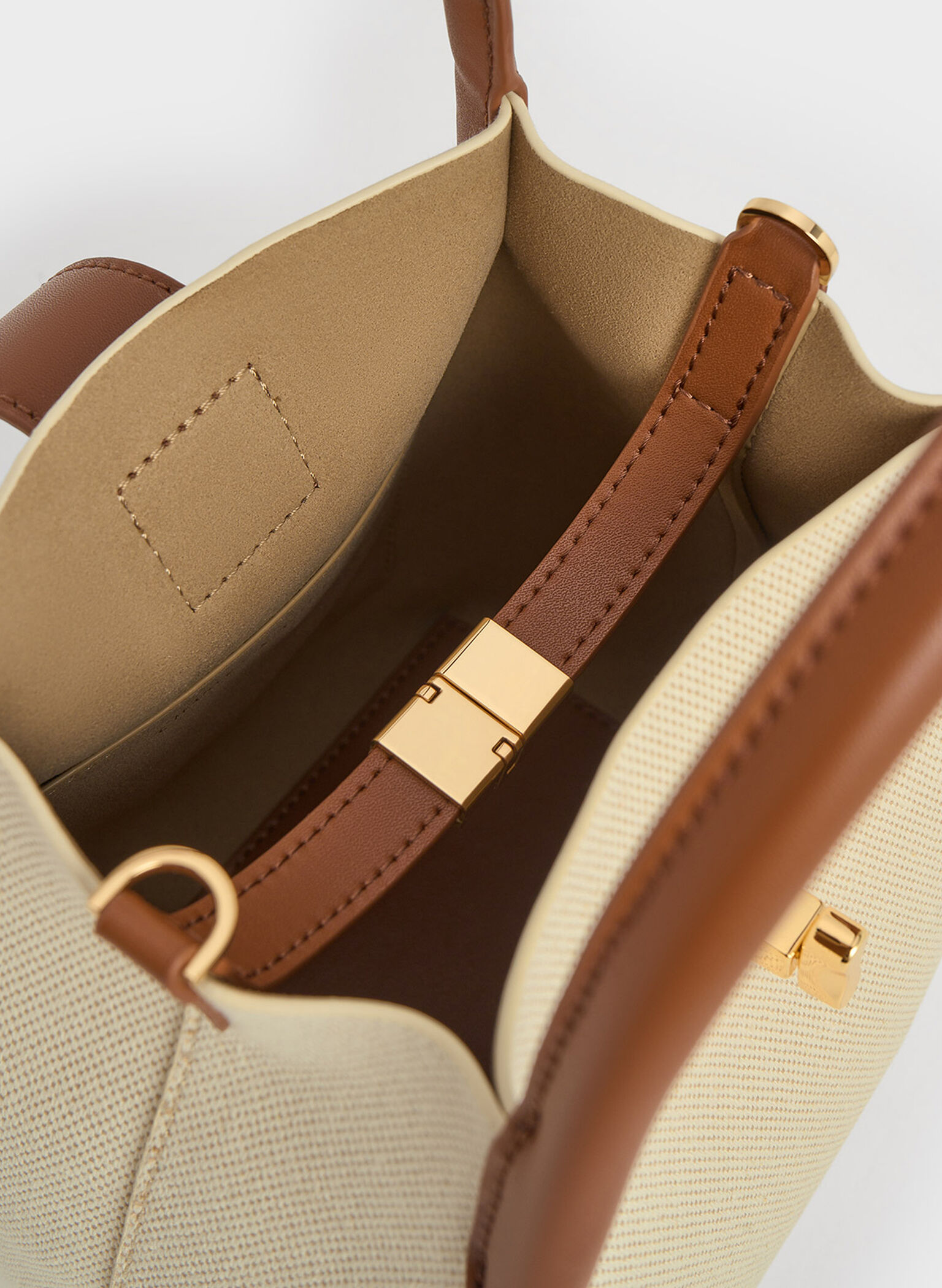 Aubrielle Canvas Bucket Bag, Tan, hi-res