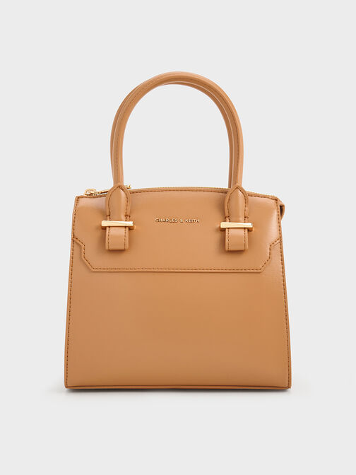 Bolso tote estructurado Temmie, Toffee, hi-res