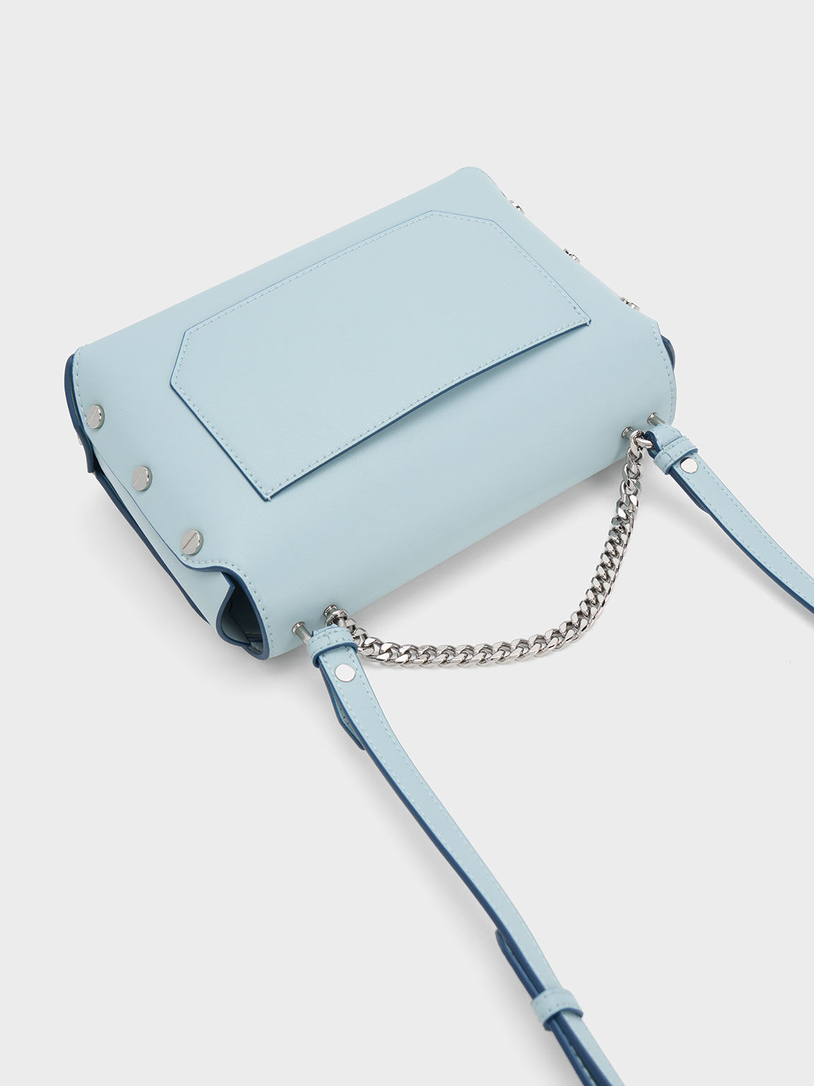 Screw Motif Front Flap Bag, Blue, hi-res