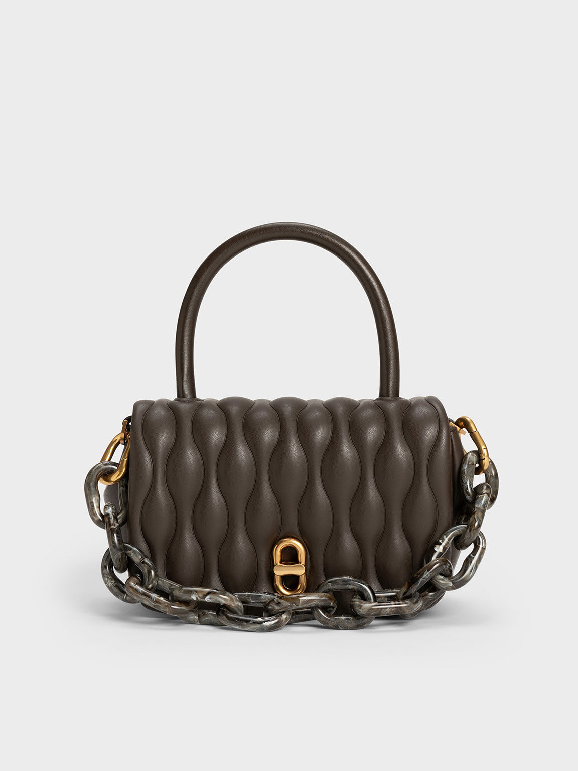 Dark Moss Iva Boxy Top Handle Bag CHARLES KEITH International