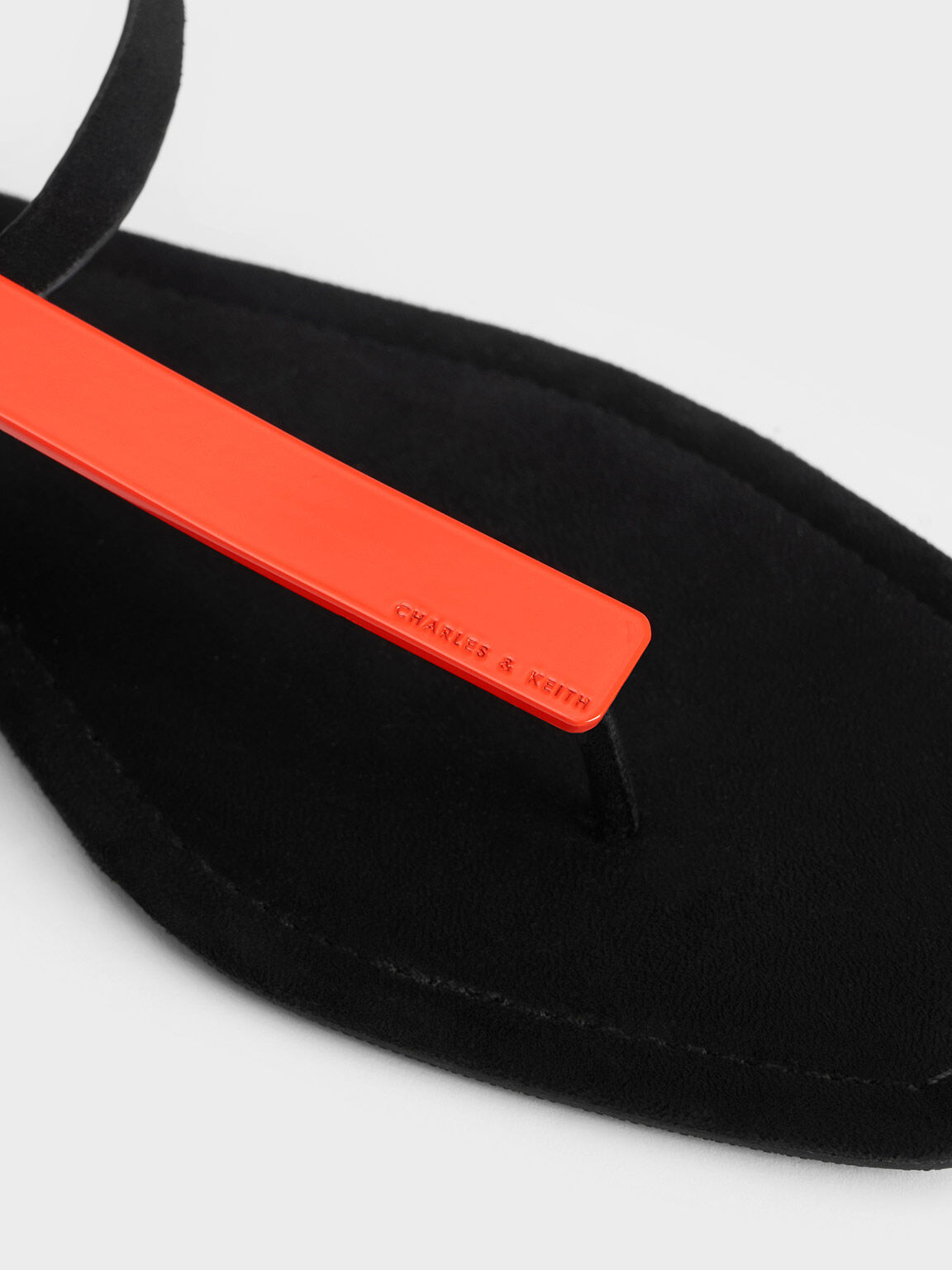Textured Metallic Accent T-Bar Thong Sandals, Black Textured, hi-res