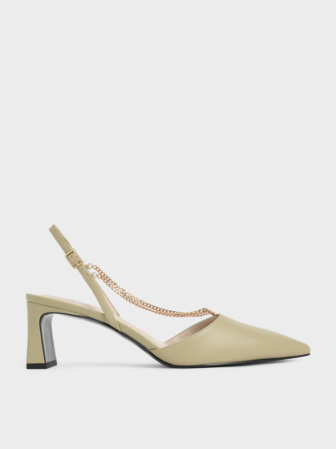 Chain Strap Pumps, Sage Green, hi-res