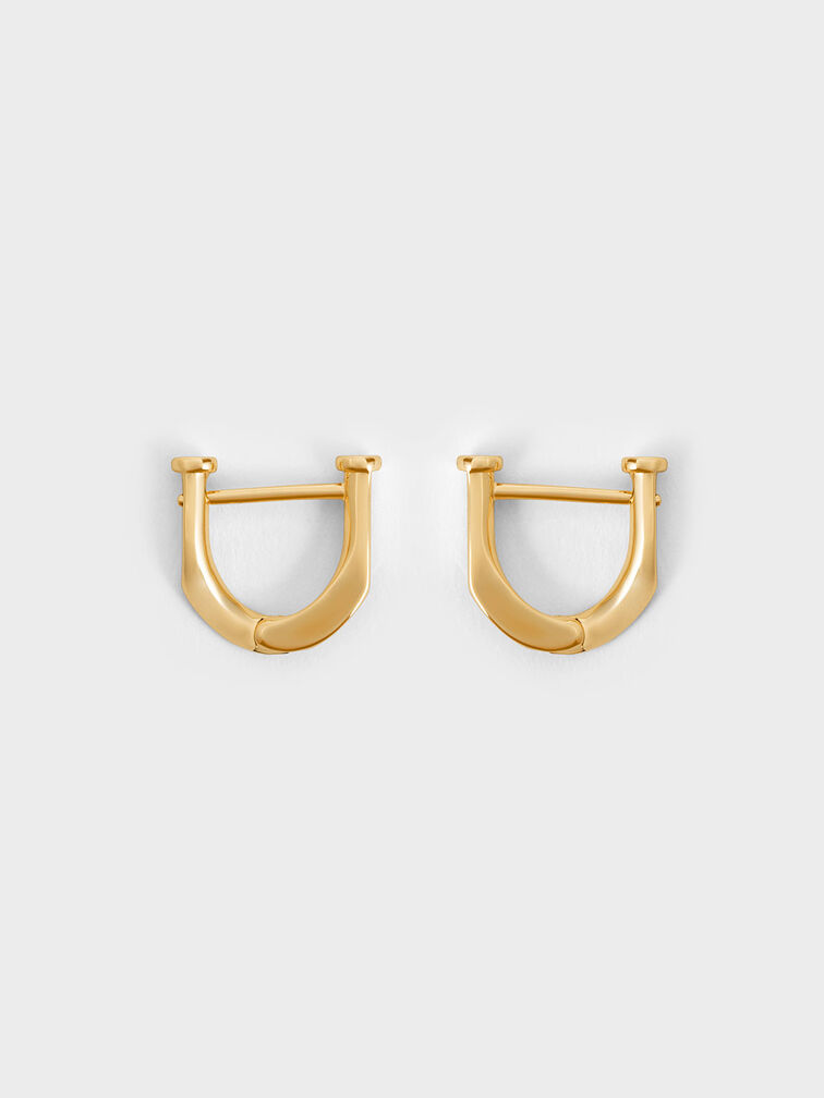 Pendientes Gabine Huggie, Dorado, hi-res