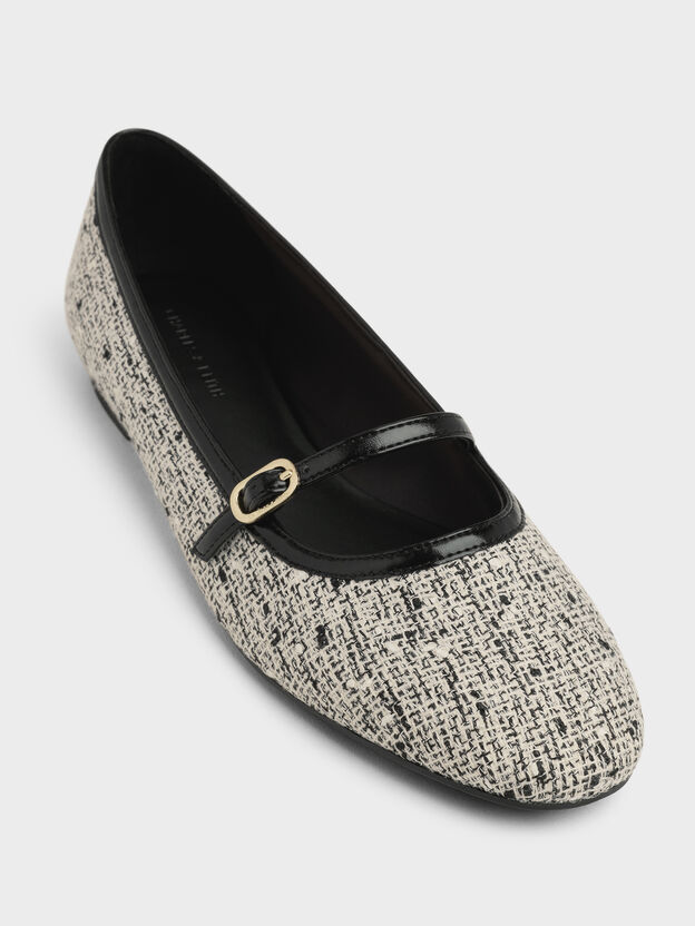 Tweed Contrast-Trim Mary Janes, Multi, hi-res