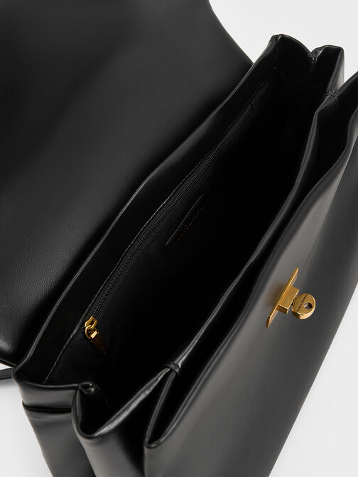 Kerry Top Handle Satchel Bag, Black, hi-res