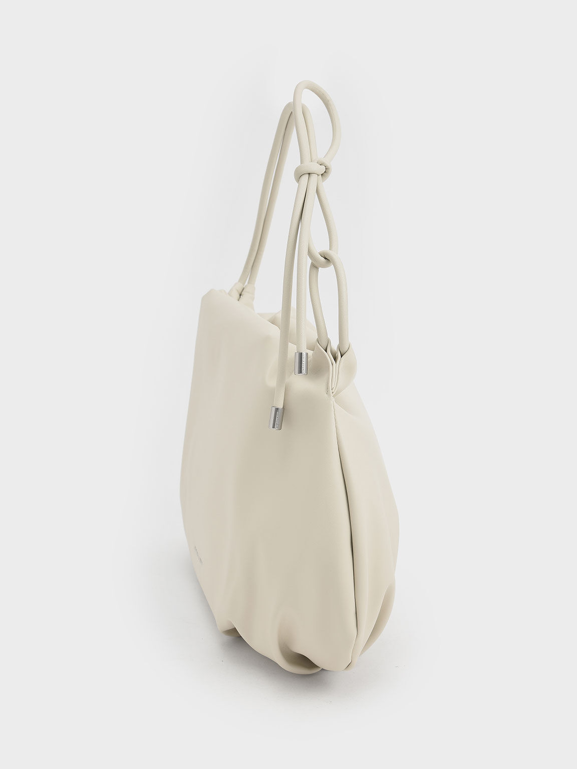 Knotted Handle Hobo Bag, Chalk, hi-res