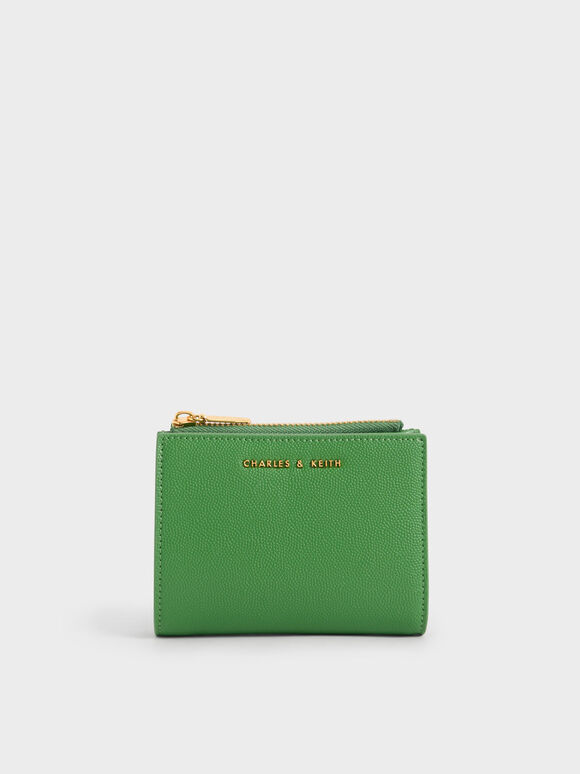Mini Top Zip Small Wallet, Green, hi-res