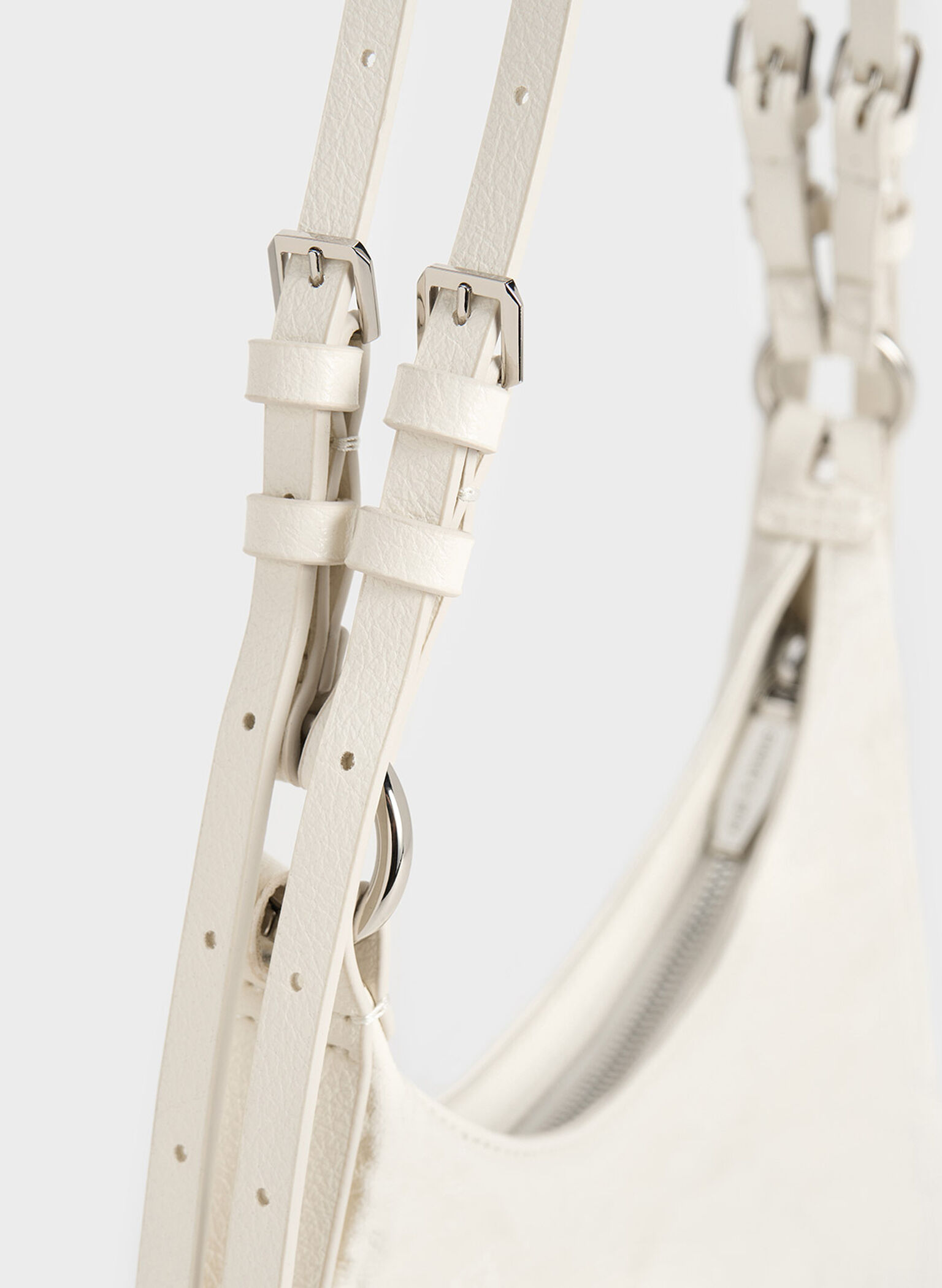 Lark Crinkle-Effect Hobo Bag, Cream, hi-res