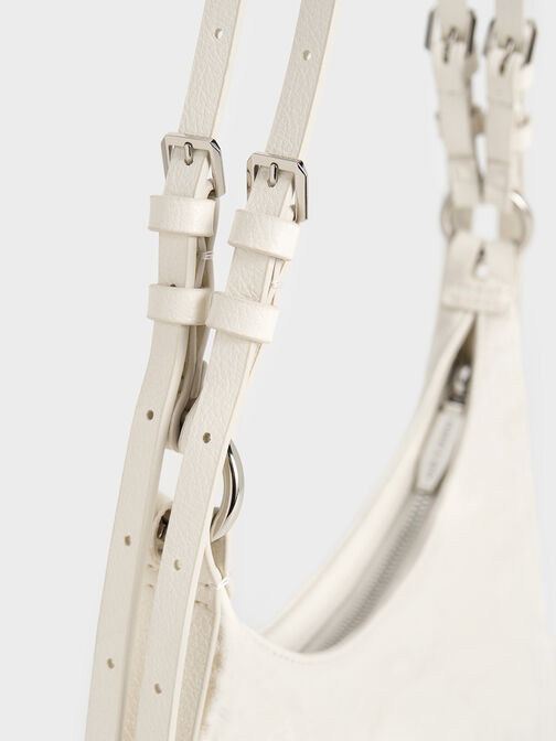 Lark Crinkle-Effect Hobo Bag, Cream, hi-res