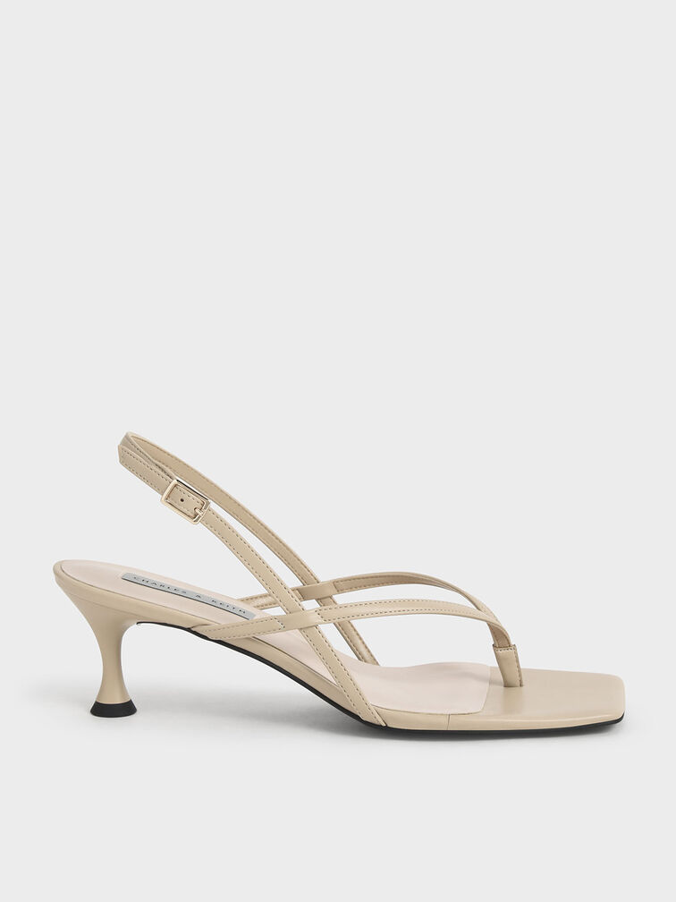 Slingback Thong Sandals, Sand, hi-res