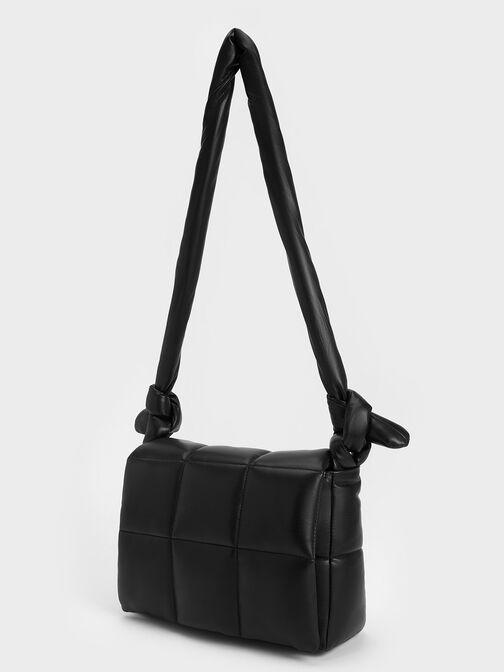 Errya Quilted Puffy Crossbody Bag, Jet Black, hi-res