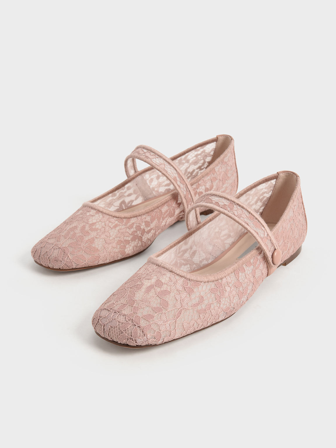 蕾絲花瑪莉珍鞋, 粉紅色, hi-res