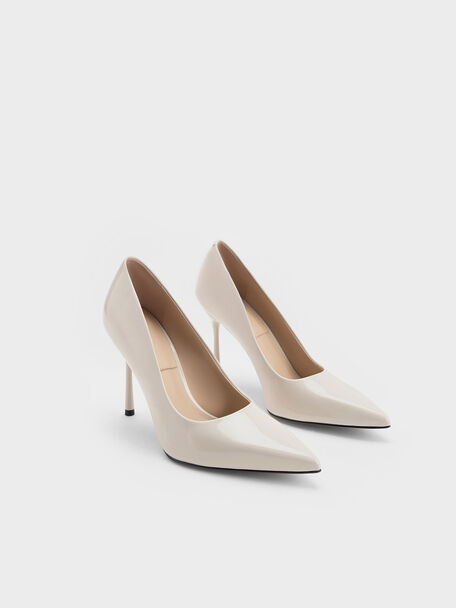 Kyra Patent Leather Pumps, Chalk, hi-res