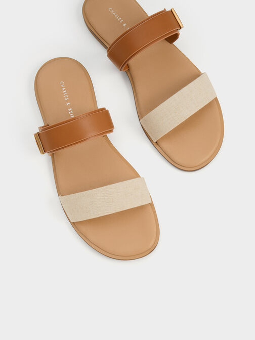 Dove Two-Tone Double-Strap Sandals, Caramel, hi-res