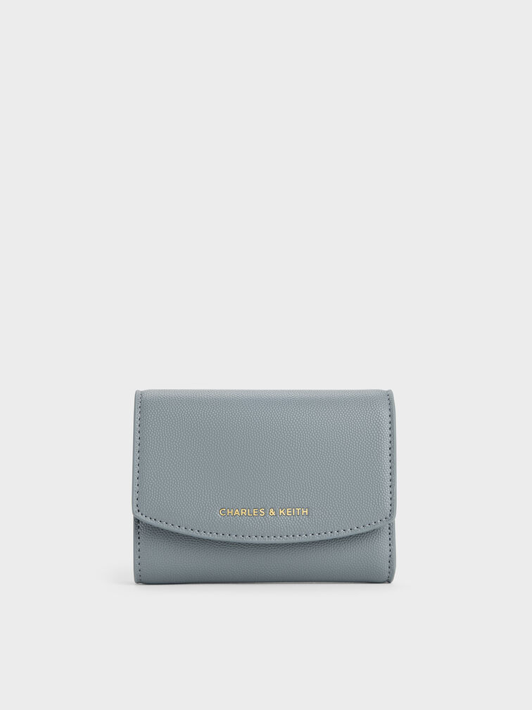 Briony Curved Flap Wallet, Smoky Blue, hi-res